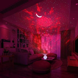 Galaxy Projektör - Yıldızlı Gökyüzü Tavan Lambası, Bulutsu Efektli Lazer Işıklı Disko Topu